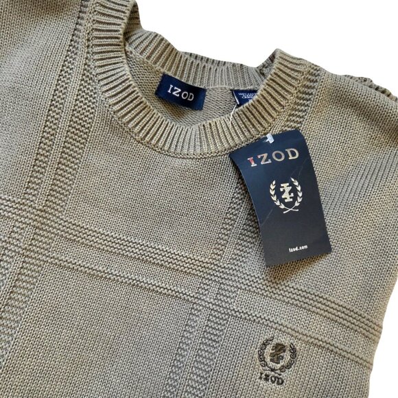 Izod Sweater Men's XXL Green Cottagecore Cabincore Classic 100% Cotton Knit - Picture 1 of 10